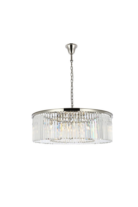 Elegant Lighting - 1238G43PN/RC - Ten Light Chandelier - Sydney - Polished nickel