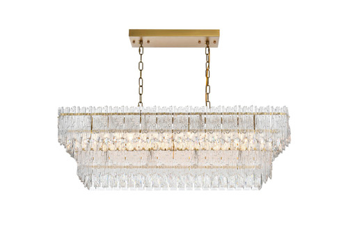 Elegant Lighting - 1780G37SG - Six Light Chandelier - Emilia - Satin Gold and Clear