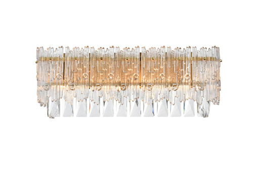 Elegant Lighting - 1780W19SG - Four Light Wall Sconce - Emilia - Satin Gold and Clear
