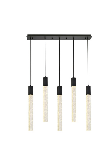 Elegant Lighting - 2066S36BK - Five Light Pendant - Weston - black