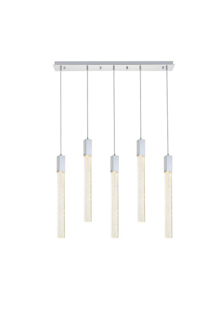Elegant Lighting - 2066S36C - Five Light Pendant - Weston - chrome