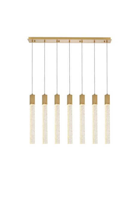 Elegant Lighting - 2066S42SG - Seven Light Pendant - Weston - satin gold