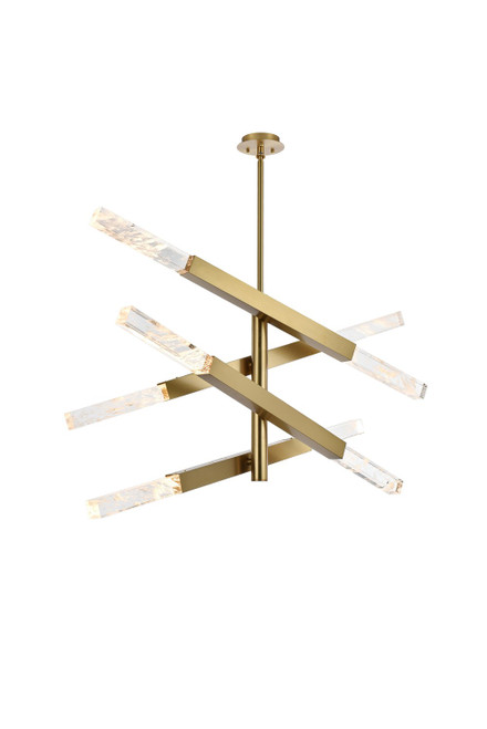 Elegant Lighting - 2085L4SG - Eight Light Pendant - Ari - Satin Gold and Clear