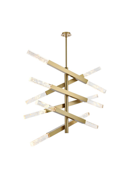 Elegant Lighting - 2085L6SG - 12 Light Pendant - Ari - Satin Gold and Clear