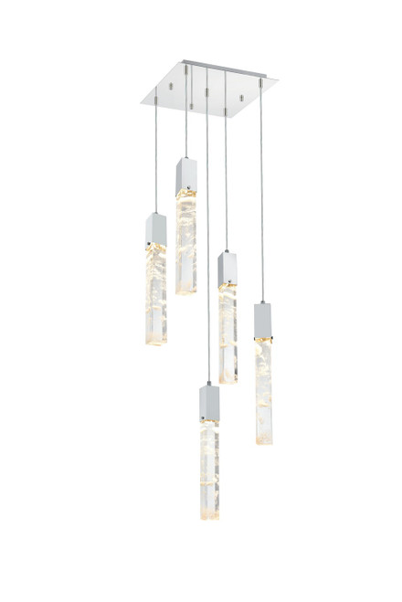 Elegant Lighting - 2088D16C - Five Light Pendant - Aurora - Chrome and Clear