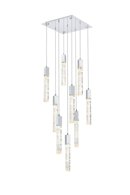 Elegant Lighting - 2088D20C - Nine Light Pendant - Aurora - Chrome and Clear