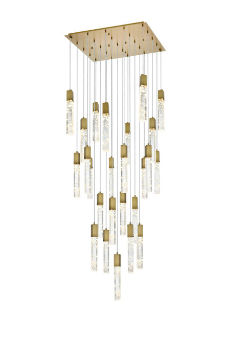 Elegant Lighting - 2088G36SG - 25 Light Chandelier - Aurora - Satin Gold and Clear