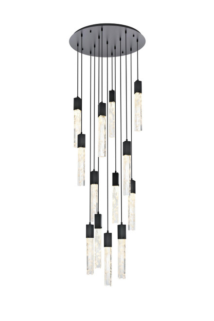 Elegant Lighting - 2089G30BK - 13 Light Chandelier - Aurora - Black and Clear