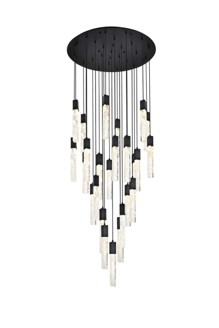 Elegant Lighting - 2089G42BK - 25 Light Chandelier - Aurora - Black and Clear
