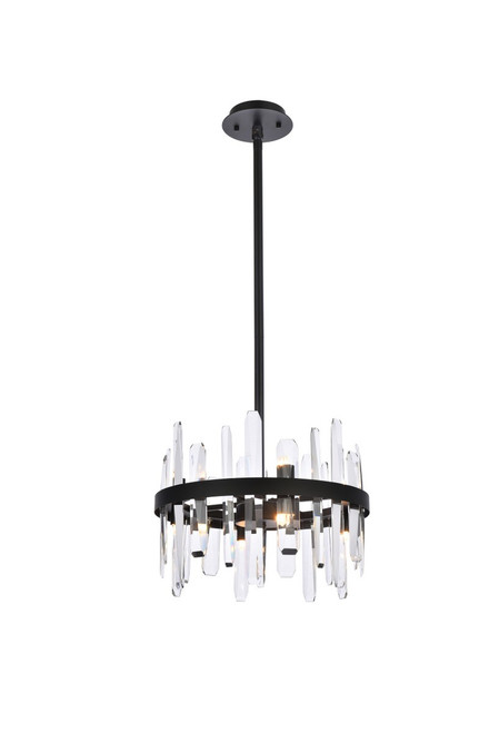 Elegant Lighting - 2200D16BK - Eight Light Pendant - Serena - black
