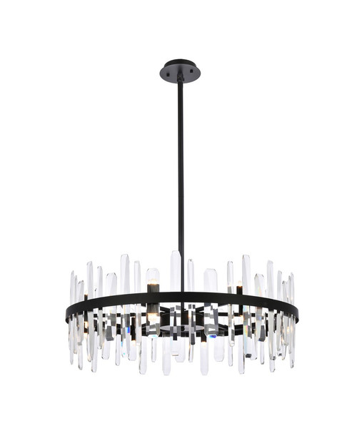 Elegant Lighting - 2200D32BK - 16 Light Chandelier - Serena - black