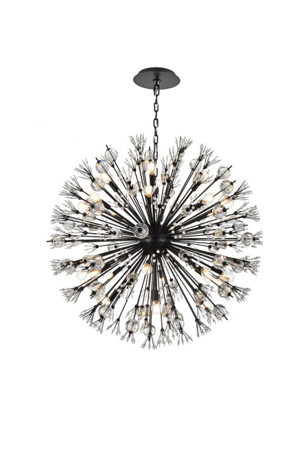 Elegant Lighting - 2550D38BK - 24 Light Pendant - Vera - black