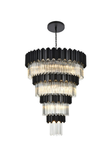 Elegant Lighting - 3400GR40BK - 27 Light Chandelier - Willow - Black and Clear