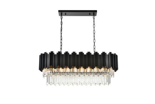 Elegant Lighting - 3401G36BK - Nine Light Chandelier - Willow - Black and Clear