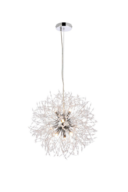 Elegant Lighting - 3507D18C - Nine Light Pendant - Solace - Chrome
