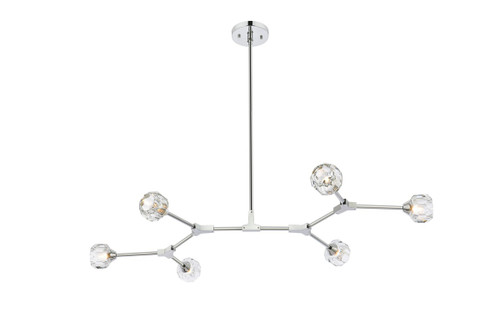 Elegant Lighting - 3508D50C - Six Light Pendant - Zayne - Chrome and Clear