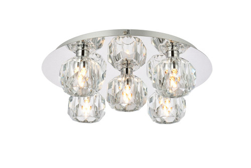 Elegant Lighting - 3509F16C - Five Light Flush Mount - Graham - Chrome and Clear