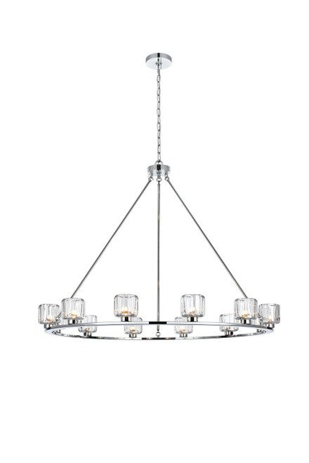 Elegant Lighting - 5100D48C - 12 Light Chandelier - Cadence - Chrome and Clear