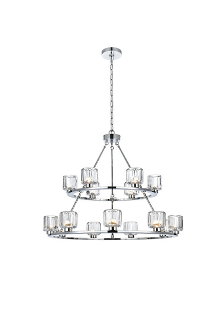 Elegant Lighting - 5100L236C - 15 Light Chandelier - Cadence - Chrome and Clear