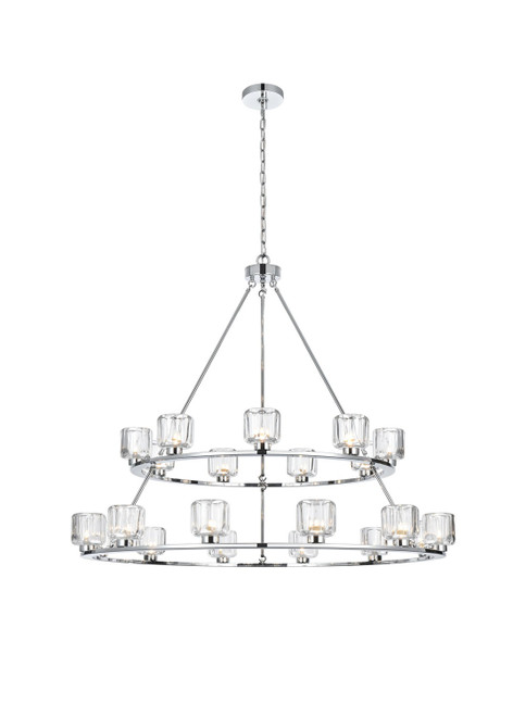 Elegant Lighting - 5100L248C - 21 Light Chandelier - Cadence - Chrome and Clear
