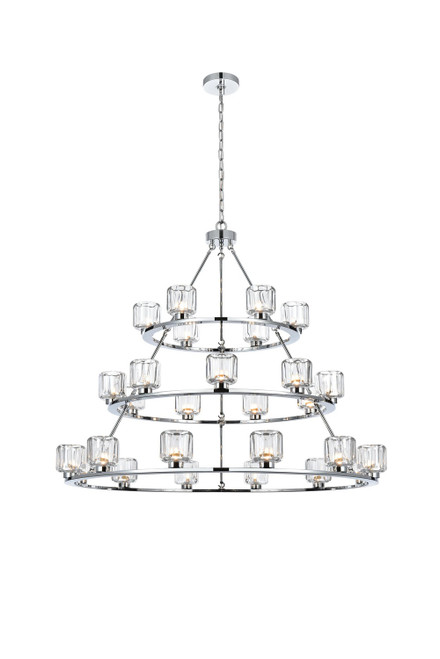 Elegant Lighting - 5100L348C - 27 Light Chandelier - Cadence - Chrome and Clear