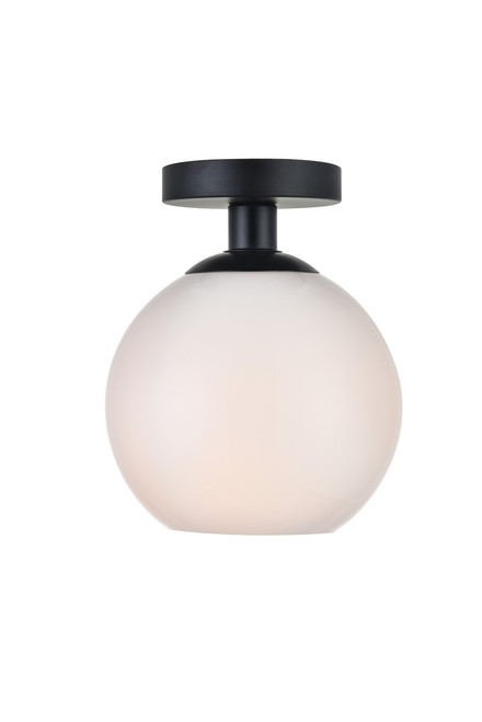 Elegant Lighting - LD2205BK - One Light Flush Mount - BAXTER - Black and frosted white