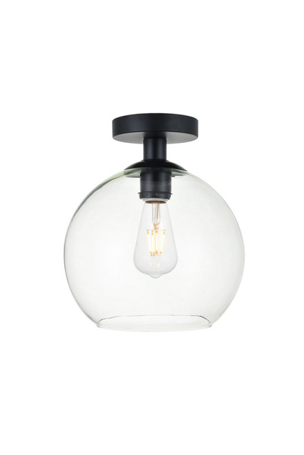 Elegant Lighting - LD2210BK - One Light Flush Mount - BAXTER - Black and Clear