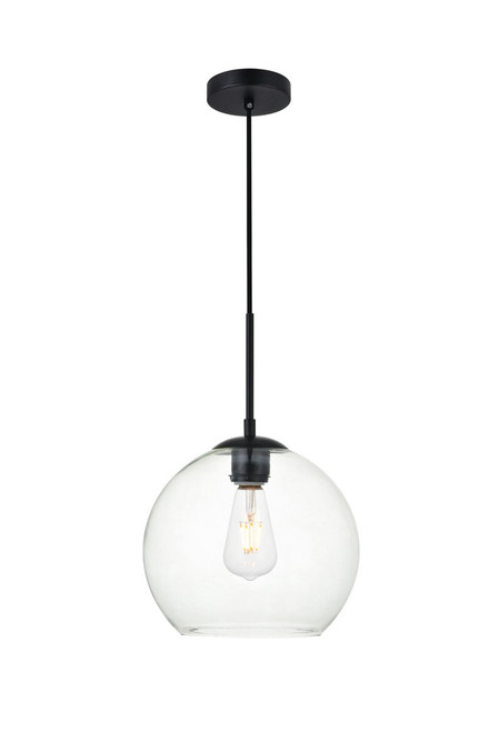 Elegant Lighting - LD2212BK - One Light Pendant - BAXTER - Black and Clear
