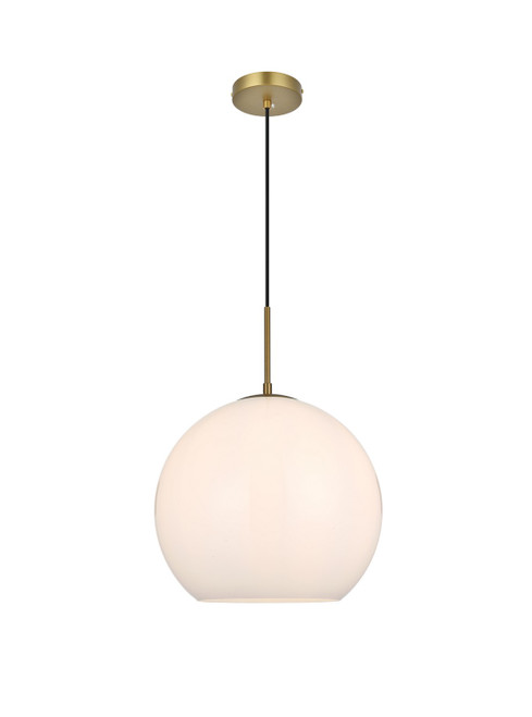 Elegant Lighting - LD2217SG - One Light Pendant - Baxter - Satin Gold and Frosted white