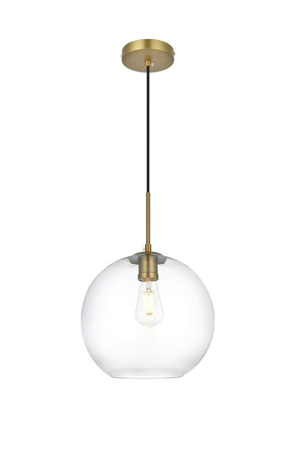 Elegant Lighting - LD2224SG - One Light Pendant - Baxter - Satin Gold and Clear
