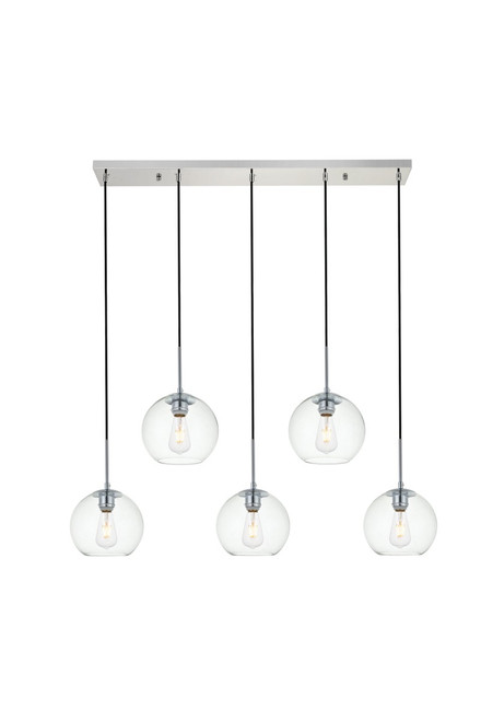 Elegant Lighting - LD2228C - Five Light Pendant - BAXTER - Chrome and Clear
