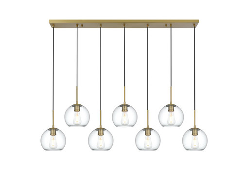 Elegant Lighting - LD2230SG - Seven Light Pendant - Baxter - Satin Gold and Clear