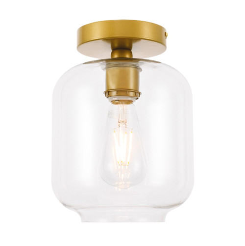 Elegant Lighting - LD2270BR - One Light Flush Mount - Collier - Brass and Clear glass