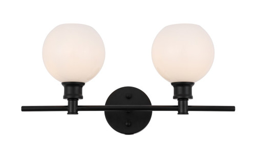 Elegant Lighting - LD2315BK - Two Light Wall Sconce - Collier - Black and Frosted white glass