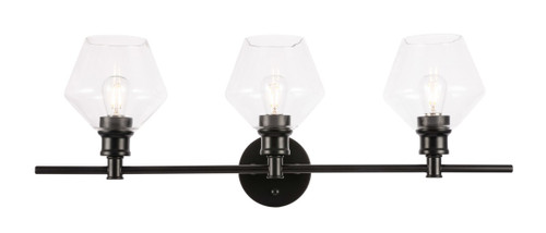 Elegant Lighting - LD2316BK - Three Light Wall Sconce - Gene - Black and Clear glass
