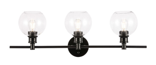 Elegant Lighting - LD2318BK - Three Light Wall Sconce - Collier - Black and Clear glass