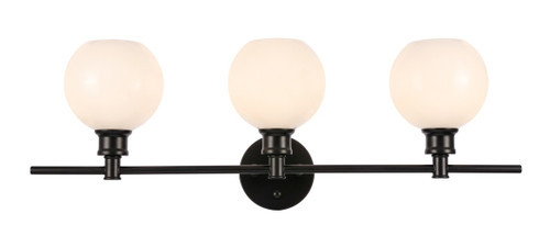Elegant Lighting - LD2319BK - Three Light Wall Sconce - Collier - Black and Frosted white glass