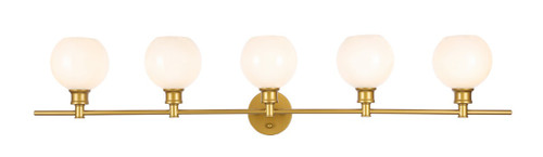 Elegant Lighting - LD2327BR - Five Light Wall Sconce - Collier - Brass and Frosted white glass