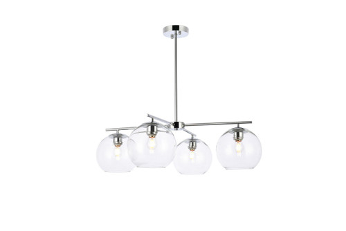 Elegant Lighting - LD2331C - Four Light Pendant - Opus - Chrome and Clear