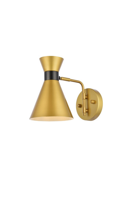 Elegant Lighting - LD2353BR - One Light Wall Sconce - Halycon - Brass and Black