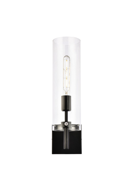 Elegant Lighting - LD2362BK - One Light Wall Sconce - Savant - Black and Clear