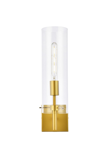 Elegant Lighting - LD2362BR - One Light Wall Sconce - Savant - Brass and Clear