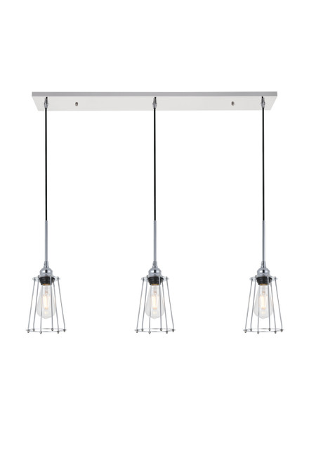 Elegant Lighting - LD4047D38C - Three Light Pendant - Auspice - Chrome
