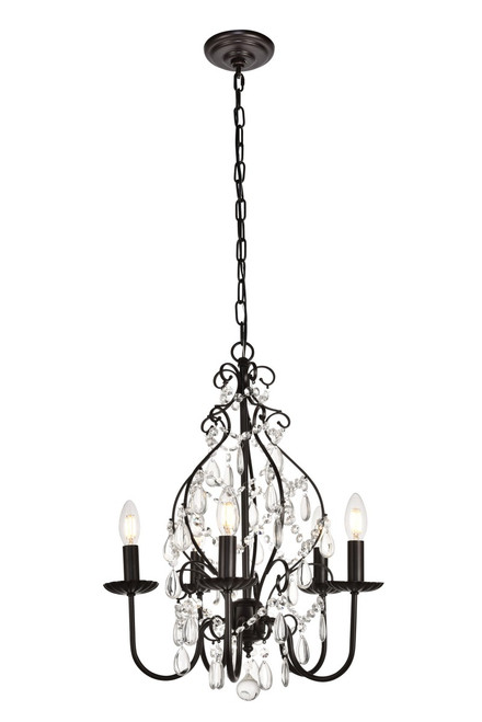Elegant Lighting - LD5003D17ORB - Five Light Pendant - BLAISE - Oil rubbed bronze