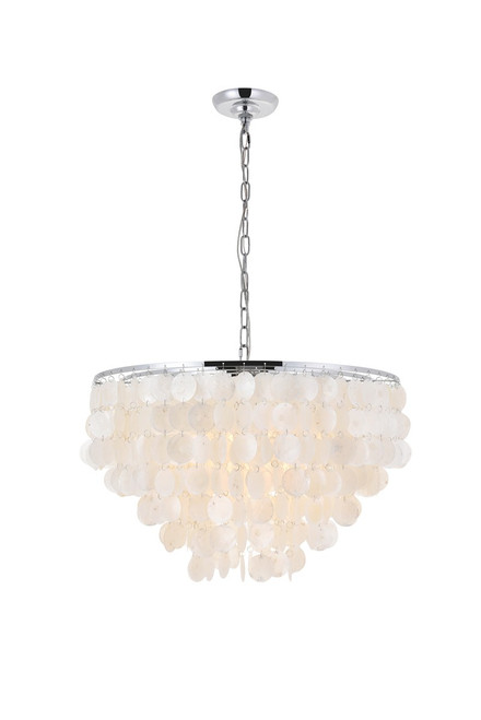 Elegant Lighting - LD5050D24C - Six Light Pendant - Selene - Chrome and White