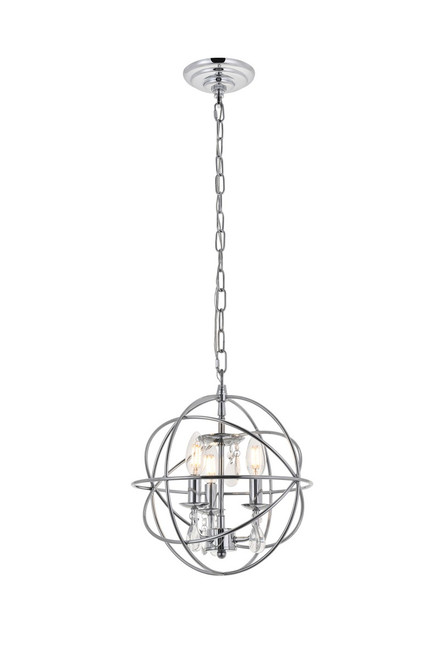 Elegant Lighting - LD5055D12C - Three Light Pendant - Wallace - Chrome and Clear