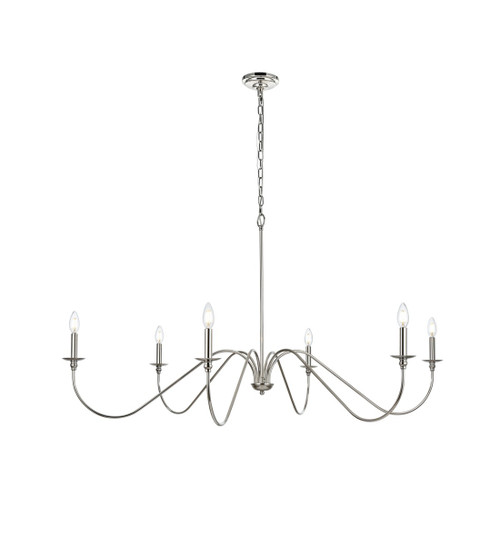 Elegant Lighting - LD5056D54PN - Six Light Chandelier - Rohan - Polished Nickel