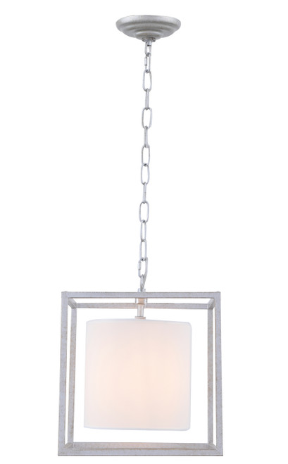 Elegant Lighting - LD6005D12S - One Light Pendant - Mirin - Vintage Silver And White Shade