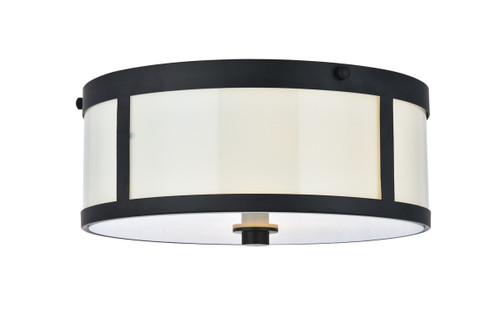Elegant Lighting - LD6019 - Two light Flush Mount - Hadrian - Flat Black and white