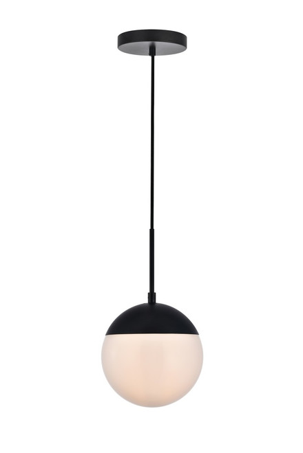 Elegant Lighting - LD6026BK - One Light Pendant - Eclipse - Black and frosted white